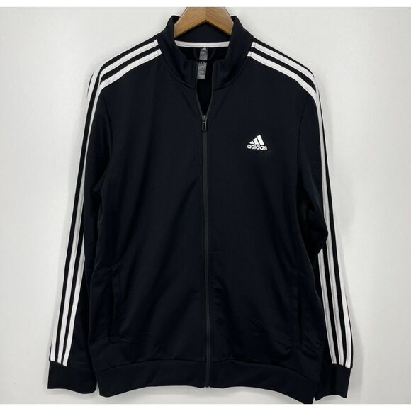 Men’s Adidas Black 3 Stipe Tricot Track Jacket - Picture 2 of 8
